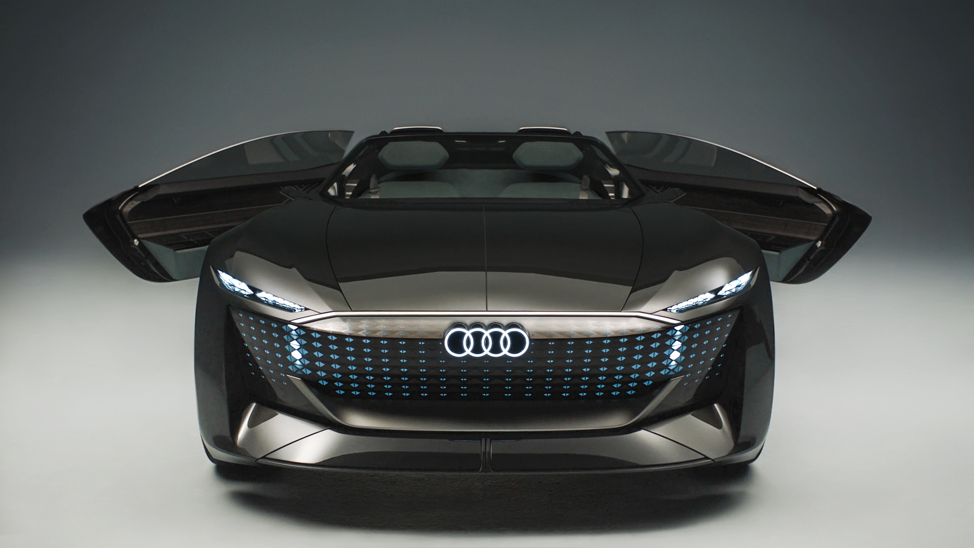 Vue frontale du concept Audi skysphere.